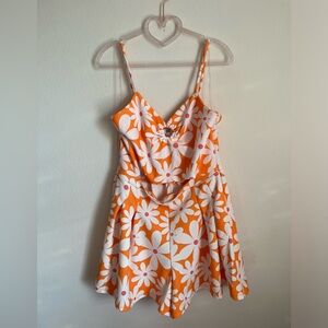 retro boho floral cut out romper